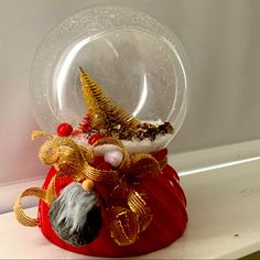 a snow globe sitting on top of a counter