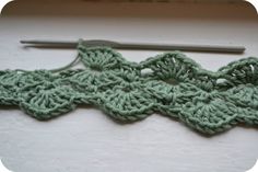 the crochet pattern is being worked on