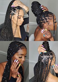 Knotless braids Knot Less Braids Styles, African American Protective Hairstyles, Knot Less Goddess Braids, Knotted Box Braids Hairstyles, Best Braiding Hair For Knotless Braids, How To Plait Knot Less Braids, Hair Tinsel Box Braids, Knot Less Braids Hairstyles, Box Braid Styles For Black Women