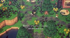 an animal crossing game with lots of trees