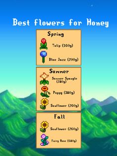 the best flowers for honey game is shown in this screenshot from an old computer