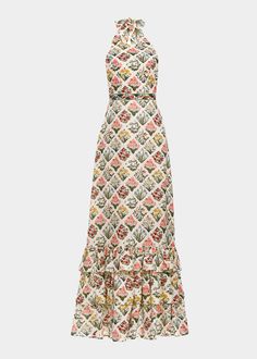 Maxi Halter Dress, Magnolia Dress, Tiered Ruffle Skirt, Linen Maxi Dress, Halter Maxi Dresses, Printed Linen, Ladies Dress Design, Up Girl, Bergdorf Goodman