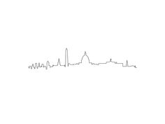 a line drawing of a city skyline