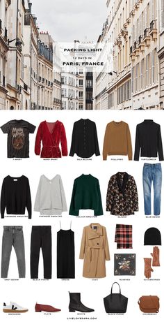 Paris Packing List Spring, Paris Travel Wardrobe, What To Pack For Paris, France Spring, Paris Packing List, Paris Packing, Fall Packing, Paris Outfit Ideas, What To Wear In Paris