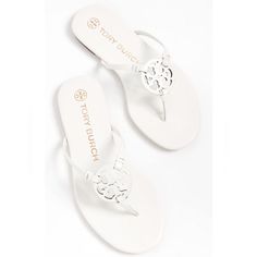 Tory Burch Knotted Miller Leather Thong Sandal Ivory White No Box Worn A Couple Times Size 9 Open Toe Slip-On Style Goat Leather Leather Upper, Leather Lining Leather Sole Ivory White Color, Leather Thong Sandals, Goat Leather, Ivory White, Tory Burch Shoes, Thong Sandals, Cream White, White Color, Open Toe