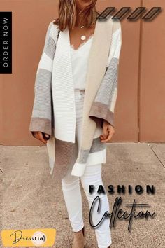 Geometry Color Block Cardigan Fashion Cardigan, Color Block Cardigan, Open Front Sweater, Hoodie Cardigan, Casual Outerwear, Cardigan Tops, Long Sleeve Cardigan, Long Cardigan, Amazon Fashion