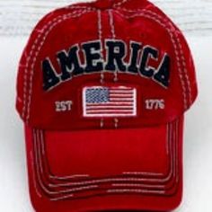 Nwt Unisex America Baseball Cap Red Style: Embroidered Color: Red Material: Denim Adjustable Red Americana Hat With Curved Brim, Red Patriotic Hat, One Size Fits Most, Red Patriotic Baseball Cap With Curved Brim, Patriotic Red Baseball Cap With Curved Brim, Yankees Baseball Cap, Streetwear Hats, Texas Rangers Baseball, Nike Cap, Baseball Snapback