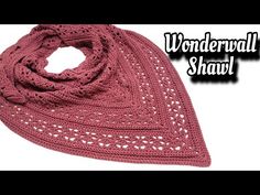 a pink crocheted shawl is shown with the words wonderland shawl written on it