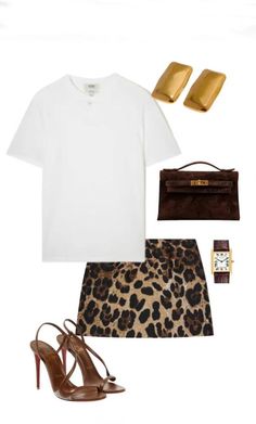 Leopard Outfit Ideas Classy, Casual Night Out Outfit Summer Going Out, Parisian Chic Fashion, Summer Night Outfit Going Out, Outfit Flatlay, Leopard Skirt Outfit, Look Disco, Cheetah Print Outfits, Looks Pinterest