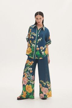 Wide Leg Pants Women, High Waisted Wide Leg Pants, Polyester Pants, Twill Shirt, Pants Women, Printed Linen, Button Shirt, Oversized Shirt, Half Sleeves