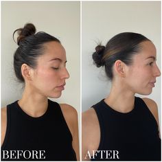 Brunette Slicked Back Bun, Slicked Back Hairstyles Curly, Easy Updos For Second Day Hair, Best Way To Slick Back Natural Hair, Round Face Slick Hair, Slick Buns Hairstyle, Side Part Slicked Back Bun, Midi Flick Hairstyle, How To Slick Hair Back For Women