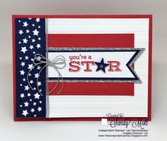 an american flag card with the words you're a star on it