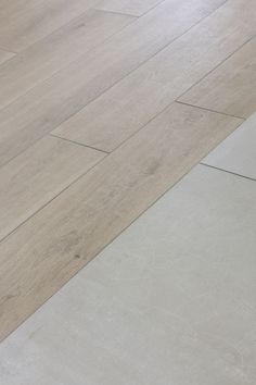 a cat laying on the floor next to a white wall and wooden flooring in an empty room