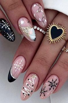 Different Nail Designs, Sweater Patterns, Nagel Tips, Manicure Tips, New Nail Art, Nail Length, Xmas Nails, Stick On Nails, Christmas Nail Designs