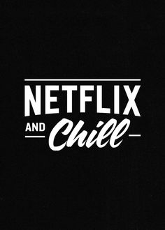 the netflix and chille logo is shown on a black background with white lettering that reads,