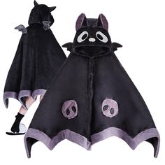 PRICES MAY VARY. σLounge in Style: Take loungewear to new heights with this fun bat blanket cloak. Add a unique twist to your wardrobe with the bat-inspired design, perfect for those who love all things spooky and fun. Ideal for quirky personalities. σPampered and Snug: Not easy to fade or pill, the coral velvet texture of this bat blanket cloak is highly durable. Enjoy the ideal cozy and warm experience with its soft and comfortable touch. Indulge in relaxation whether reading, watching TV, or sleeping, and feel pampered and snug throughout. σSuitable Application: Use it as a shawl, blanket, poncho or hoodie according to your needs. This bat blanket cloak is a multifunctional accessory that can be transformed into different shapes for any occasion. Whether you want to use it at home, part Bat Blanket, Cartoon Bat, Blanket Cape, Demon Wings, Halloween Blanket, Hooded Robe, Velvet Texture, Cute Bat, Blanket Hoodie