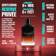 If you're looking for a sophisticated, elegant fragrance, Givenchy Gentleman Reserve Privée is definitely worth considering. Shop now! Gentleman Givenchy, Givenchy Gentleman