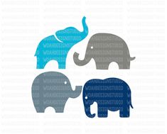 three elephants svg files for cricut, silhouettes and other cutting machines