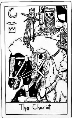 the rider tarot card with an image of a skeleton riding on a horse and holding a