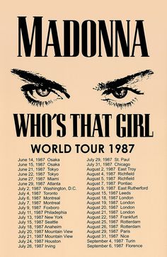 madonna who's that girl world tour poster, 1971 by andy warhols