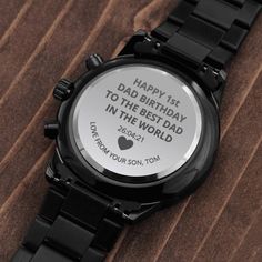 Gift Message Watch for 1st time dad Road Warrior, Personalized Watches, Watch Engraving, Engraved Design, Anniversary Gifts For Husband, Groomsmen Gift, Year Anniversary Gifts, Anime Gifts, Custom Watch