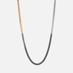 A captivating blend of gold, silver, and gunmetal that we simply couldn’t resist. This piece adds a new dimension to your favorite layering combinations, effortlessly pairing with a casual T-shirt or bringing an edgy sophistication to your little black dress. Versatile and stylish, it's the perfect addition to any wardrobe. 14K yellow gold plated White rhodium plated Black rhodium plated  Do not polish or rub. Keep dry. Keep away from lotions and perfume. August Birthstone Jewelry, July Birthstone Jewelry, Zodiac Jewelry, Gifts For New Mums, Jewelry Ring Box, Pearl Jewellery Earrings, Men's Jewelry Rings, Black Rhodium, Evil Eye Jewelry