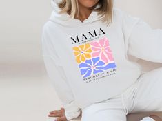 Retro Mama Hoodie, Floral Mama Hoodie, Mothers Day Gift, Mom Life Hoodie, Best Mom Ever Hoodie, Mom Birthday Gift, Mama Hoodie, Gift for Mom Welcome to the colorful world of PassionTeeApparel. We are sure that you will love our hoodies designed specifically for everyone. For those looking for modern, cute and comfortable t-shirts, you are at the right place. How to order: - Choose the size of the shirt you want from the drop down menu - Choose the color of the shirt you want from the drop-down m White Cotton Hoodie For Mother's Day, Cotton Hooded Hoodie For Mother's Day, Mother's Day Hooded Hoodie With Letter Print, Long Sleeve Hoodie With Letter Print For Mother's Day, Mama Hoodie, Floral Hoodie, Best Mom Ever, Youth Hoodies, Hoodies Design