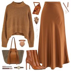 Yellow Autumn Outfit, Curvy Elegant Outfit Winter, Tuesday Office Outfit, Winter Outfits Layout, Skirt And Sweater Outfit Winter, Mustard Outfit, Casual Thanksgiving Outfits, Heels Elegant, Skirt Heels