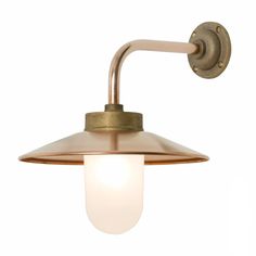 an old fashioned brass wall light with a clear glass shade