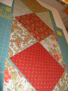 the quilts are laid out and ready to be sewn