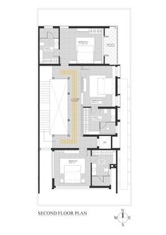 the second floor plan for a house with two floors and an attached living room area