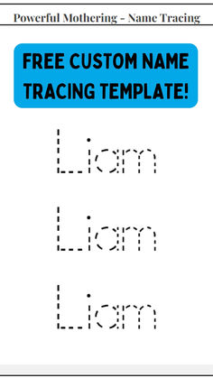 Create your own name tracing template for your little one! Great for Preschool learning! Name Tracers Free Printable, Teaching Kids To Write, Tracing Letters Preschool, Name Writing Practice