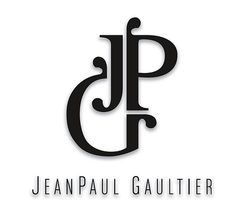 the logo for jean paul gautier is shown in black on a white background