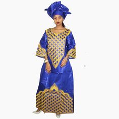 Great Shopping African Dress For Woman Bazin Riche Embroidery Design Long Dress With Scarf, Womens Dresses Lace Boubou, Design Long Dress, Embroidery Long Dress, African Dashiki Dress, Dress And Scarf, African Bazin, Dress With Scarf, Dashiki Fashion, Dashiki Dress