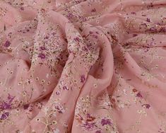 "Eyelet Embroidery Drape Chiffon Fabric  Flower Printing Dress Making 58\" Wide, Sold By The Yard Composition: Polyester  Weight: 120 gsm (grams per square meter) The width of fabric: 58inch/ 150 cm   The length of fabric: by the Yard (91.5 cm)  If you purchase multiple yards a color, we will send them in a piece continuous" Summer Pink Printed Dupatta, Spring Floral Print Pink Dupatta, Chiffon Dupatta With Floral Embroidery, Summer Pink Floral Print Dupatta, Angel Princess, Summer Fairy, French Women Style, Womens Trendy Dresses, Eyelet Embroidery