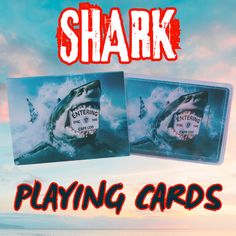 two shark playing cards with the caption saying,'shark playing cards '