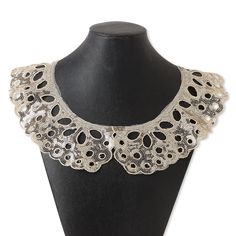 Incredibly lightweight necklace uses synthetic materials to create a sequin lace collar. Ready-to-wear jewelry is perfect for gift-giving, counter sales or consignment. Colors, shapes and sizes may vary in each lot. Necklace Collar, Fire Mountain, Fire Mountain Gems, Synthetic Materials, Lace Collar, Everyday Jewelry, Gift Necklace, Beading, Sequin