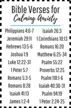 the bible verses for calming awaits with black and white checkered pattern background