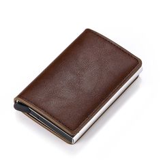 Color: k9109-coffee Business Card Holder Wallet, Aluminium Box, Magic Wallet, Money Purse, Smart Wallet, Credit Card Holder Wallet, Vintage Man, Leather Card Wallet, Luxury Card