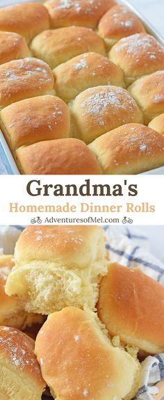 the homemade dinner rolls are ready to be eaten