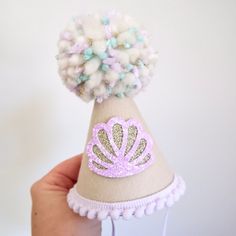 Premium quality, handmade and 100% original design from Our Little Deer DETAILS ♕  1 x 100% Merino Wool Felt Party Hat. Finished with feature seashell, mini pom trim,  chunky wool Pom.   Elastic comes attached to wear around back of head. ♕ Size approx - Height 14.5cm, Width 9cm  Express post is also available in the shipping options. PLEASE NOTE Children should be supervised at all times while wearing the crowns. Some of our crowns contain small items which could become detached. Do not let the Whimsical Adjustable Costume Hats For Birthday, Themed Adjustable Mini Hat For Birthday, Adjustable Themed Mini Hats For Birthdays, Adjustable Mini Hats With Round Crown For Birthday, Themed Adjustable Mini Hat For Birthdays, Adjustable Round Crown Mini Hats For Birthday, Adjustable Mini Hats With Round Crown For Birthdays, Handmade Playful Party Hat, Playful Handmade Party Hat