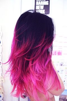 Pink And Purple Hair, Best Ombre Hair, Pink And Black Hair, Pink Ombre Hair, Hair Color Crazy, Ombré Hair, Hair Color Purple, Hair Color Pink, Hair Color Highlights