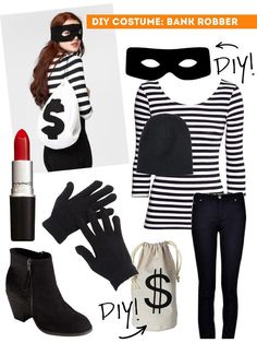 Halloween Costume Ideas Diy, Robber Costume, Costumes Faciles, Best Diy Halloween Costumes, Great Halloween Costumes, Bank Robber, Holloween Costume, Diy Kostüm, Diy Halloween Costume