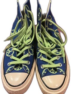 Blue Retro High-top Sneakers, Retro Blue High-top Sneakers, Retro Converse Sneakers For Spring, Blue Retro Sneakers With Round Toe, Blue Retro Lace-up Sneakers, Retro Blue Sneakers With Round Toe, Spring Retro Converse Sneakers, Retro Blue Lace-up Sneakers, Retro Blue Sneakers With Vulcanized Sole