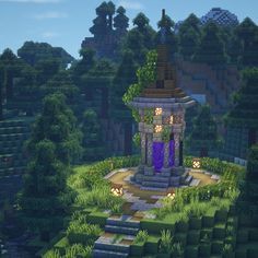 an aerial view of a garden in minecraft