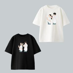 This t-shirt, available in both black and white, beautifully features a touching print of a man tying a woman's hair--making it an ideal choice for romantic couples. Crafted from soft, breathable cotton, it's designed to offer comfort for everyday wear while showcasing a special connection. Here's why this t-shirt is a must-have: 100% Cotton Fabric: Made from high-quality cotton, this t-shirt is soft and breathable, ensuring comfort throughout the day. Available in Black and White: Choose from c Les Couples, Ties Mens, Casual Fits, Matching Outfits, Suits You, Cotton T Shirt, Printed Cotton, Cotton Tshirt, Going Out