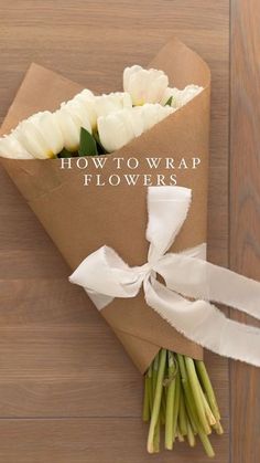 Wrap Flowers, Tulip Season, Gift Flowers, Diy Wrap, February 9, Spring Blooms, Flower Gift, Spring Flowers, White Flowers