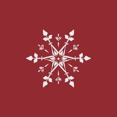 a snowflake on a red background with white arrows pointing up to the right