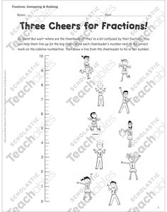 three cheers for fractions worksheet