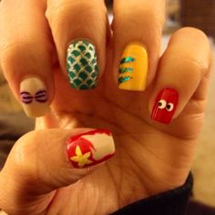 Ariel Nails Disney, Nails Birthday Design, Ariel Nails, Little Mermaid Nails, Nails Disney, Disney Nail Designs, Mermaid Nail Art, Nails Birthday, Birthday Nail Designs